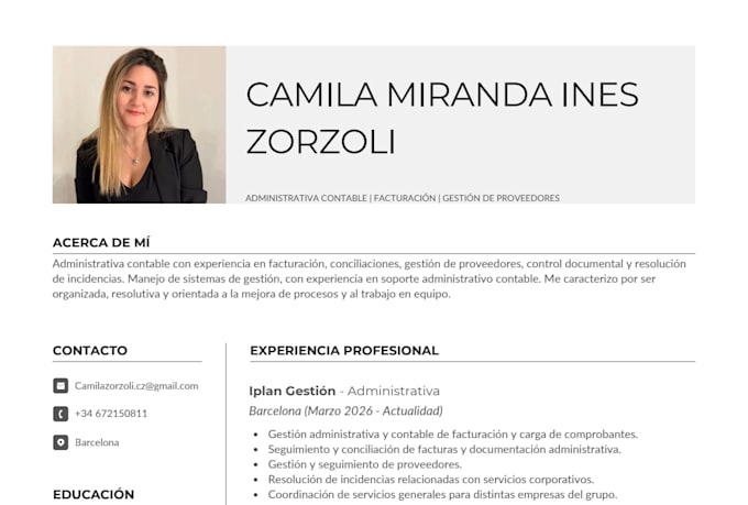 administrativa contable, atencion al cliente
